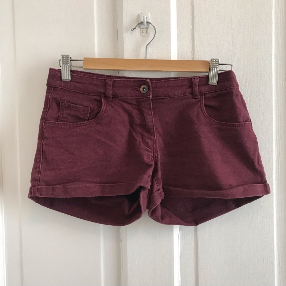 H&M | Burgundy denim jeans shorts